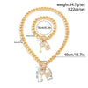 Wholesale Women's Hip Hop Style Iron Chain Alloy Heart Shape Pendant Necklace With Electroplating Treatment