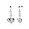 Wholesale Women's Hiphop Long Heartshaped Geometric Stainless Steel Electroplated 925 Silver Ear Clips Earrings