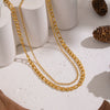 Wholesale Women's Hiphop Punk Casual Doublelayer Geometric Chain Necklace Stainless Steel 18K Real Gold Plated By Pvd Furnace Vacuum