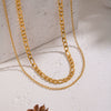 Wholesale Women's Hiphop Punk Casual Doublelayer Geometric Chain Necklace Stainless Steel 18K Real Gold Plated By Pvd Furnace Vacuum