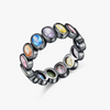 Wholesale Women's Hiphop Style Geometric S925 Sterling Silver Ring With Electroplating And Contrasting Color Design