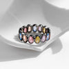 Wholesale Women's Hiphop Style Geometric S925 Sterling Silver Ring With Electroplating And Contrasting Color Design