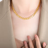 Wholesale Women's Hiphop Thick Chain Pig Nose Titanium Steel Clavicle Necklace With Geometric Design And Electroplating