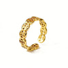 Wholesale Women's Hollow Copper Coin Ring Electroplated Gold Inlaid Zircon Jewelry