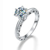 Wholesale Women's Hollow Fanshaped 925 Silver Moissanite Ring With Sixclaw And Electroplating