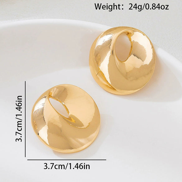 Wholesale Women's Hollow Geometric Alloy Electroplated Stainless Steel Earrings