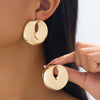 Wholesale Women's Hollow Geometric Alloy Electroplated Stainless Steel Earrings
