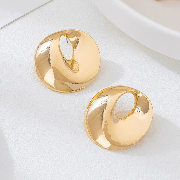 Wholesale Women's Hollow Geometric Alloy Electroplated Stainless Steel Earrings