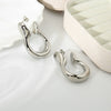 Wholesale Women's Hollow Geometric Ushape Stainless Steel 18K Gold Plated Earrings Jewelry Accessories