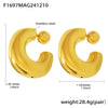Wholesale Women's Hollow Hightexture Fine Steel Ball Earrings With U Shape Geometric Pattern Pvd Plated