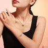 Wholesale Women's Hollow Love Bracelet Necklace Stainless Steel Electroplated With Heart And Geometric Patterns