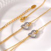 Wholesale Women's Hollow Love Bracelet Necklace Stainless Steel Electroplated With Heart And Geometric Patterns