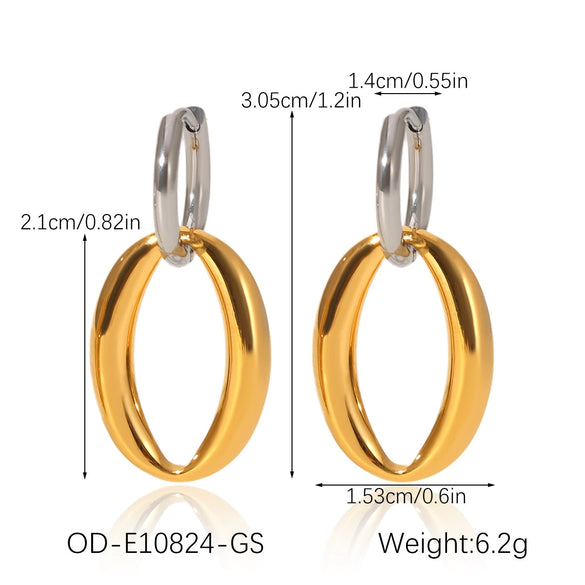 Wholesale Women's Hoop Earrings Stainless Steel Titanium Steel Geometric Pvd Vacuum Plating