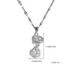 Wholesale Women's Hourglass Patterned Titanium Steel And Copper Inlaid With Zircon Necklace With Oshaped Chain Light Luxury Design