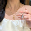 Wholesale Women's Hourglass Patterned Titanium Steel And Copper Inlaid With Zircon Necklace With Oshaped Chain Light Luxury Design