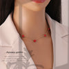 Wholesale Women's Ice Cute Red Lips Love Heart Shape Titanium Steel Necklace Set With Vacuum Plating In Furnace For Accessories