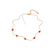 Wholesale Women's Ice Cute Red Lips Love Heart Shape Titanium Steel Necklace Set With Vacuum Plating In Furnace For Accessories