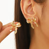 Wholesale Women's Imitation Pearl Beaded Bow Earrings Simple Style