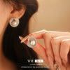 Wholesale Women's Imitation Pearl Geometric Style Electroplated Earrings