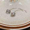 Wholesale Women's Imitation Pearl Geometric Style Electroplated Earrings
