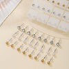 Wholesale Women's Imitation Pearl Rhinestone Earrings Set Geometric Style Electroplated
