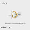 Wholesale Women's Imitation Pearl Stainless Steel Geometric Open Ring 18K Gold Plated Jewelry