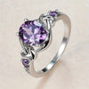 Wholesale Women's Inlaid Purple Oval Winding Ring Copper Geometric Zircon