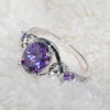 Wholesale Women's Inlaid Purple Oval Winding Ring Copper Geometric Zircon
