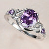 Wholesale Women's Inlaid Purple Oval Winding Ring Copper Geometric Zircon