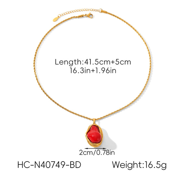 Wholesale Women's Ins Baroque Geometric Stainless Steel Polished Electroplated Pearl Necklace