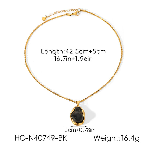 Wholesale Women's Ins Baroque Geometric Stainless Steel Polished Electroplated Pearl Necklace