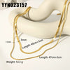 Wholesale Women's Ins Fashion Joker Double Layer Stainless Steel Necklace With Geometric Pattern 18K Gold Plated Vacuum Real Gold Electroplated In Pvd Furnace