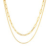 Wholesale Women's Ins Fashion Joker Double Layer Stainless Steel Necklace With Geometric Pattern 18K Gold Plated Vacuum Real Gold Electroplated In Pvd Furnace
