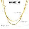 Wholesale Women's Ins Fashion Joker Double Layer Stainless Steel Necklace With Geometric Pattern 18K Gold Plated Vacuum Real Gold Electroplated In Pvd Furnace