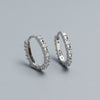 Wholesale Women's Ins Light Luxury Geometric Ushaped 925 Silver Electroplated Diamondembedded Round Beads Stacked Earrings