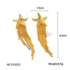 Wholesale Women's Ins Ocean Style Stainless Steel Geometric Starfish Earrings With Electroplating