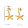 Wholesale Women's Ins Ocean Style Stainless Steel Geometric Starfish Earrings With Electroplating