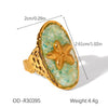 Wholesale Women's Ins Ocean Style Starfish And Shell Jewelry Titanium Steel And Stainless Steel With Pvd Vacuum Plating