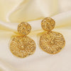 Wholesale Women's Ins Simple Hollow Flower Stainless Steel Earrings With Vacuum Plating