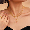 Wholesale Women's Ins Simple Stainless Steel Hollow Irregular Geometric Heart Shape Light Luxury Necklace With Electroplating