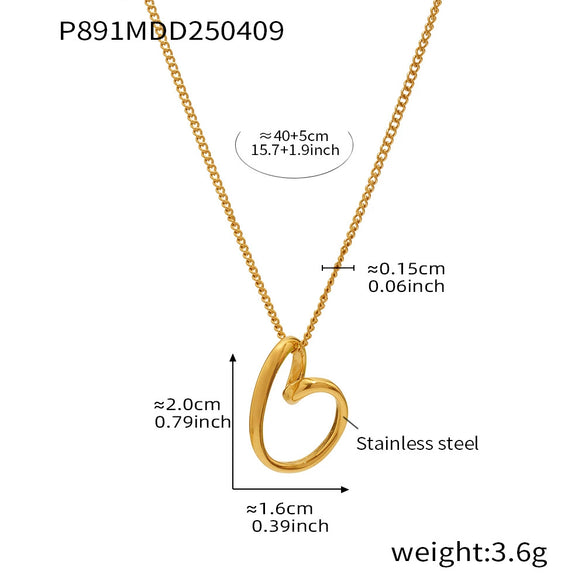 Wholesale Women's Ins Simple Stainless Steel Hollow Irregular Geometric Heart Shape Light Luxury Necklace With Electroplating