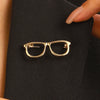 Wholesale Women's Ins Style Alloy Geometric Hollow Glasses Frame Brooch With Electroplating