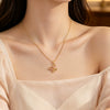 Wholesale Women's Ins Style Butterfly Pendant Necklace With Diamond Encrusted Copper Pendant And Titanium Steel Oshaped Chain