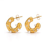 Wholesale Women's Ins Style C Shaped Three Dimensional Geometric Stainless Steel 18K Gold Plated Earrings