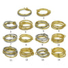 Wholesale Women's Ins Style Double Color Ring Set Brass Copper Electroplated Ring Buckle