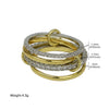 Wholesale Women's Ins Style Double Color Ring Set Brass Copper Electroplated Ring Buckle