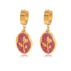 Wholesale Women's Ins Style Dripping Oil Floral Stainless Steel Earrings