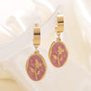 Wholesale Women's Ins Style Dripping Oil Floral Stainless Steel Earrings