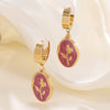Wholesale Women's Ins Style Dripping Oil Floral Stainless Steel Earrings