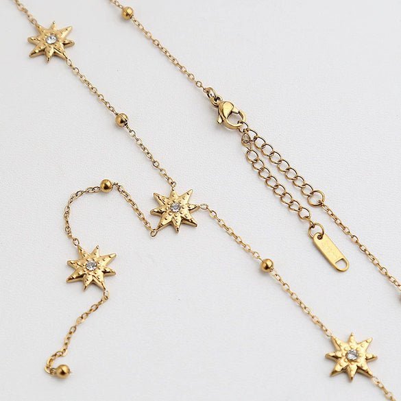 Wholesale Women's Ins Style Electroplated Stainless Steel Cross Yshaped Chain Pendant Necklace